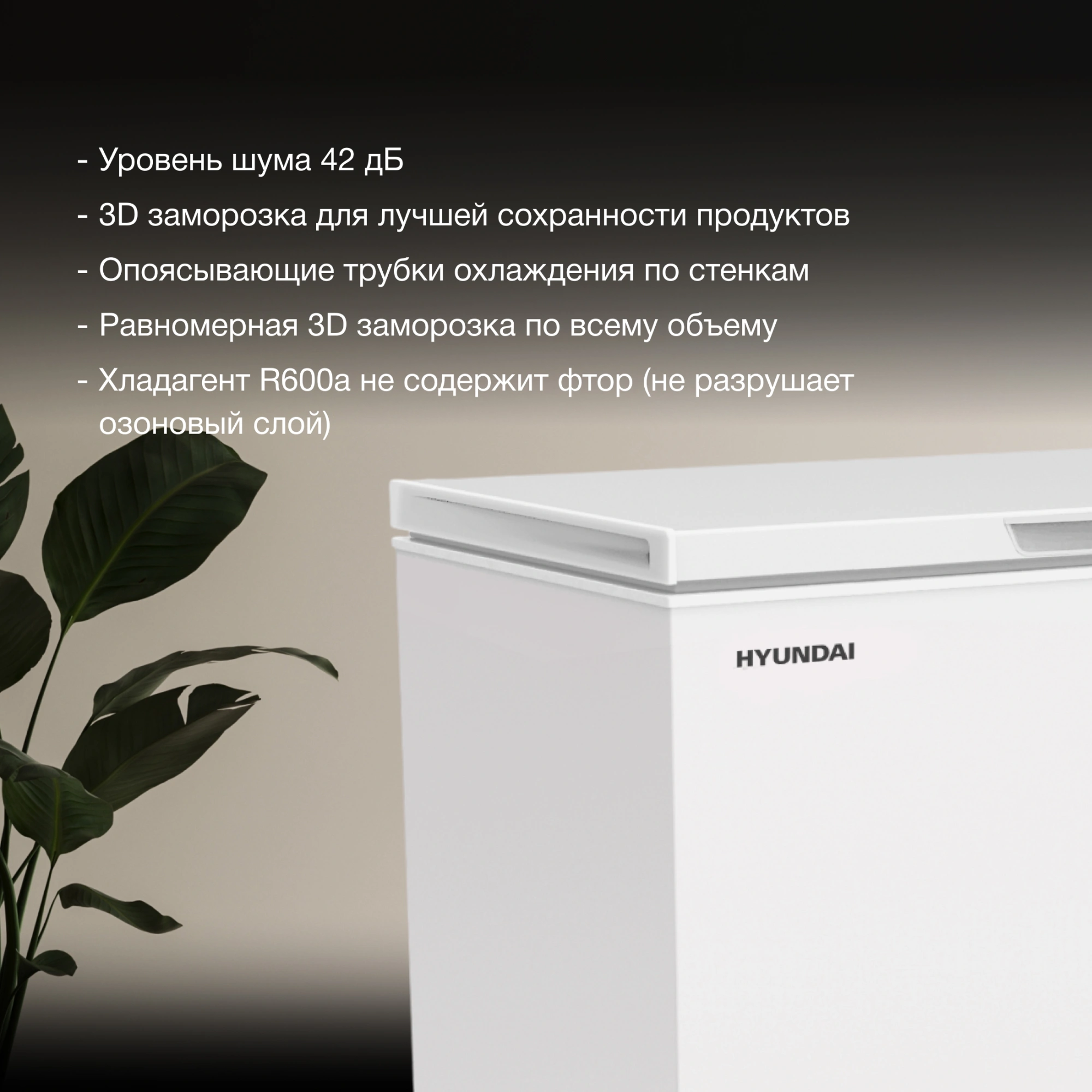 Морозильный ларь Hyundai CH35081 белый 130Вт