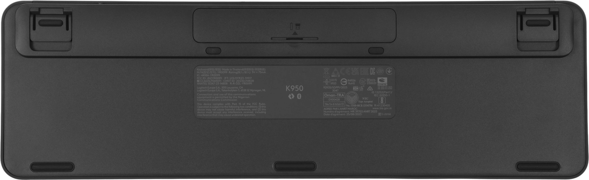 Клавиатура Logitech K950 черный USB беспроводная BT/Radio slim (920-012434)