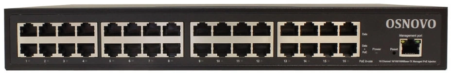 Инжектор PoE Osnovo Midspan-16/250RGM 10/100/1000BASE-T 250Вт 100-240В(АС)