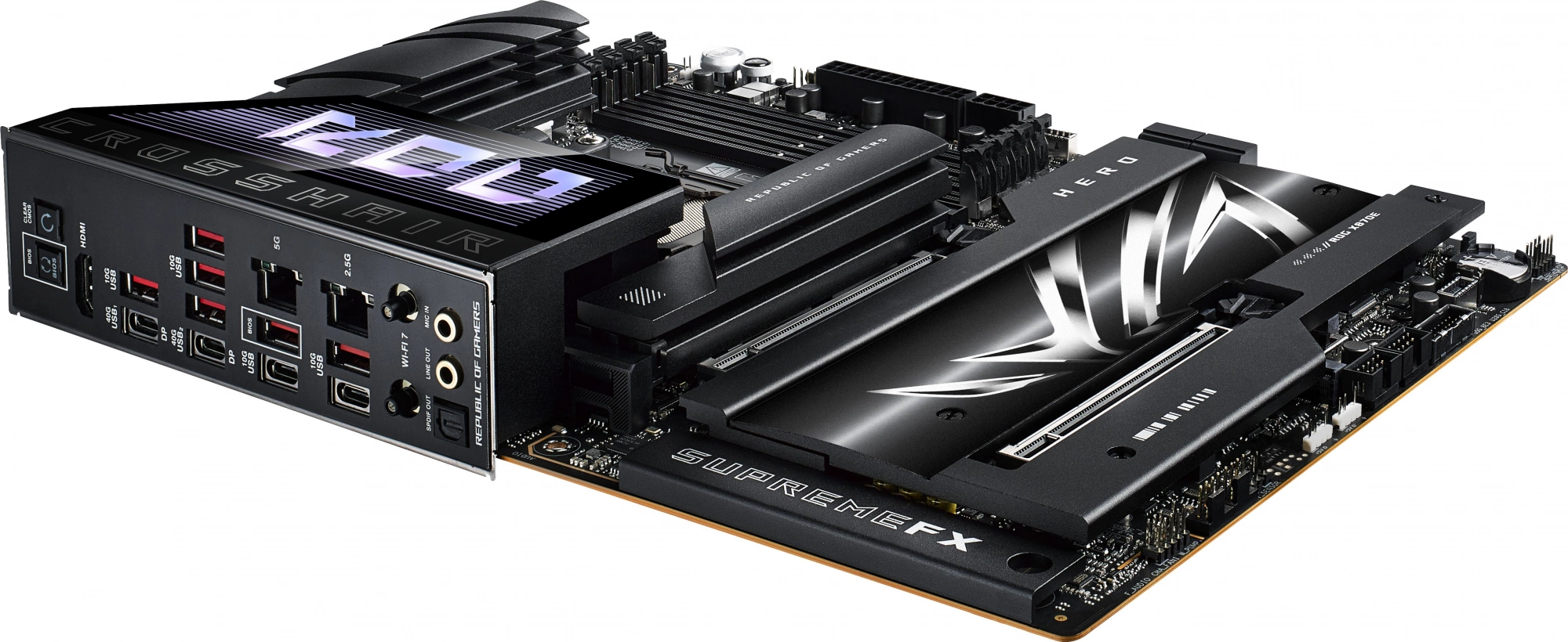 Материнская плата Asus ROG CROSSHAIR X870E HERO Socket AM5 AMD X870E 4xDDR5 ATX AC`97 8ch(7.1) 5Gigabit + 2.5Gigabit Ethernet RAID+HDMI