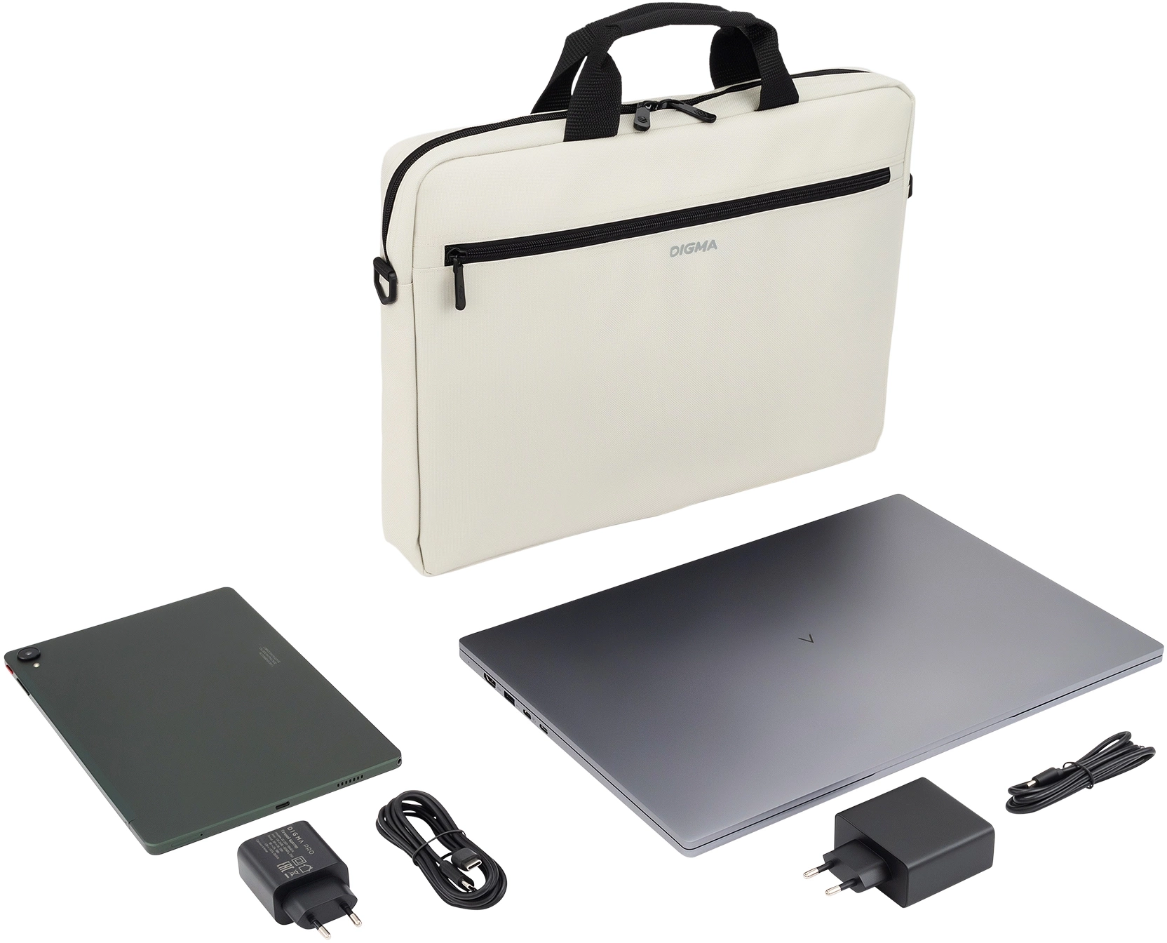 Сумка для ноутбука 16" Digma R-213 серый/черный полиэстер (R213GBK)