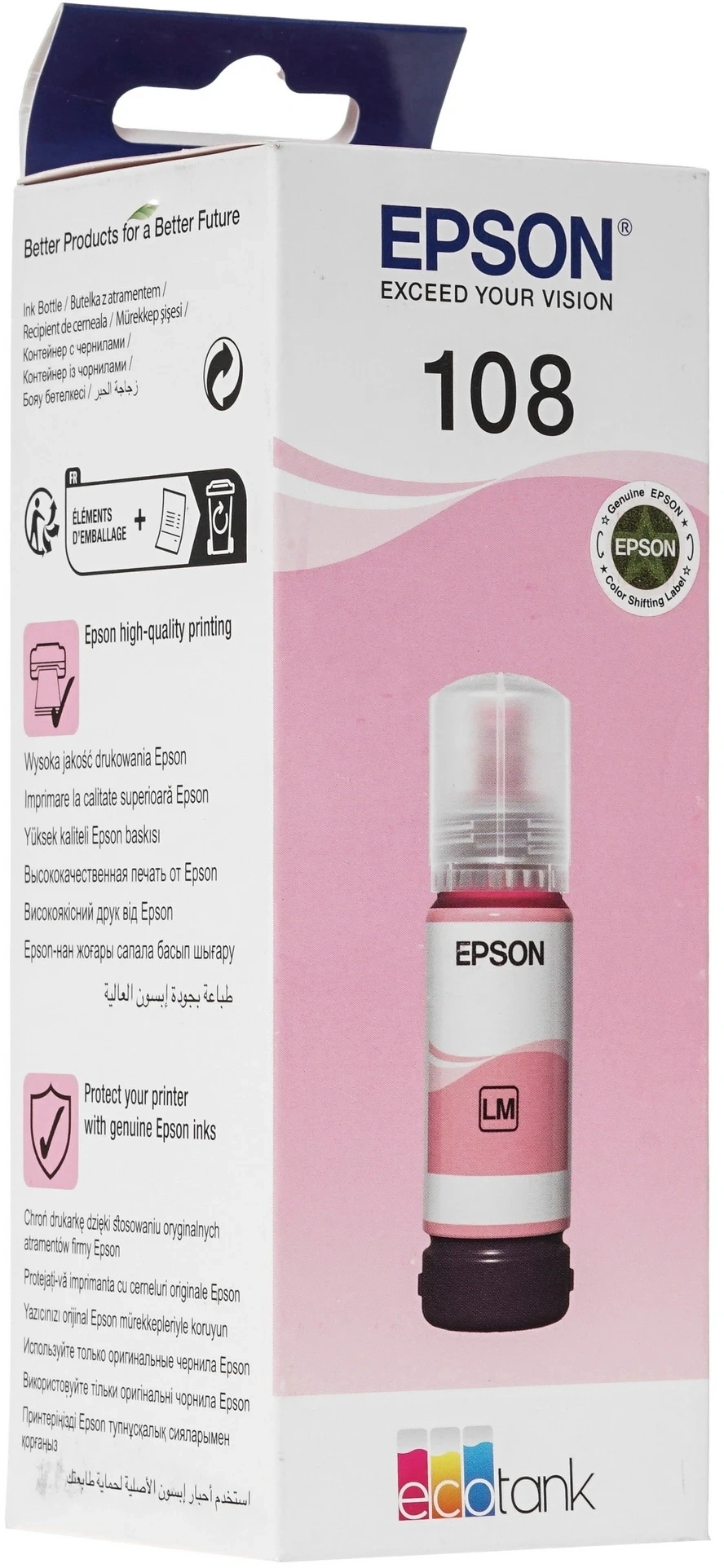 Чернила Epson 108 C13T09C64A светло-пурпурный 70мл для Epson L8050/L18050