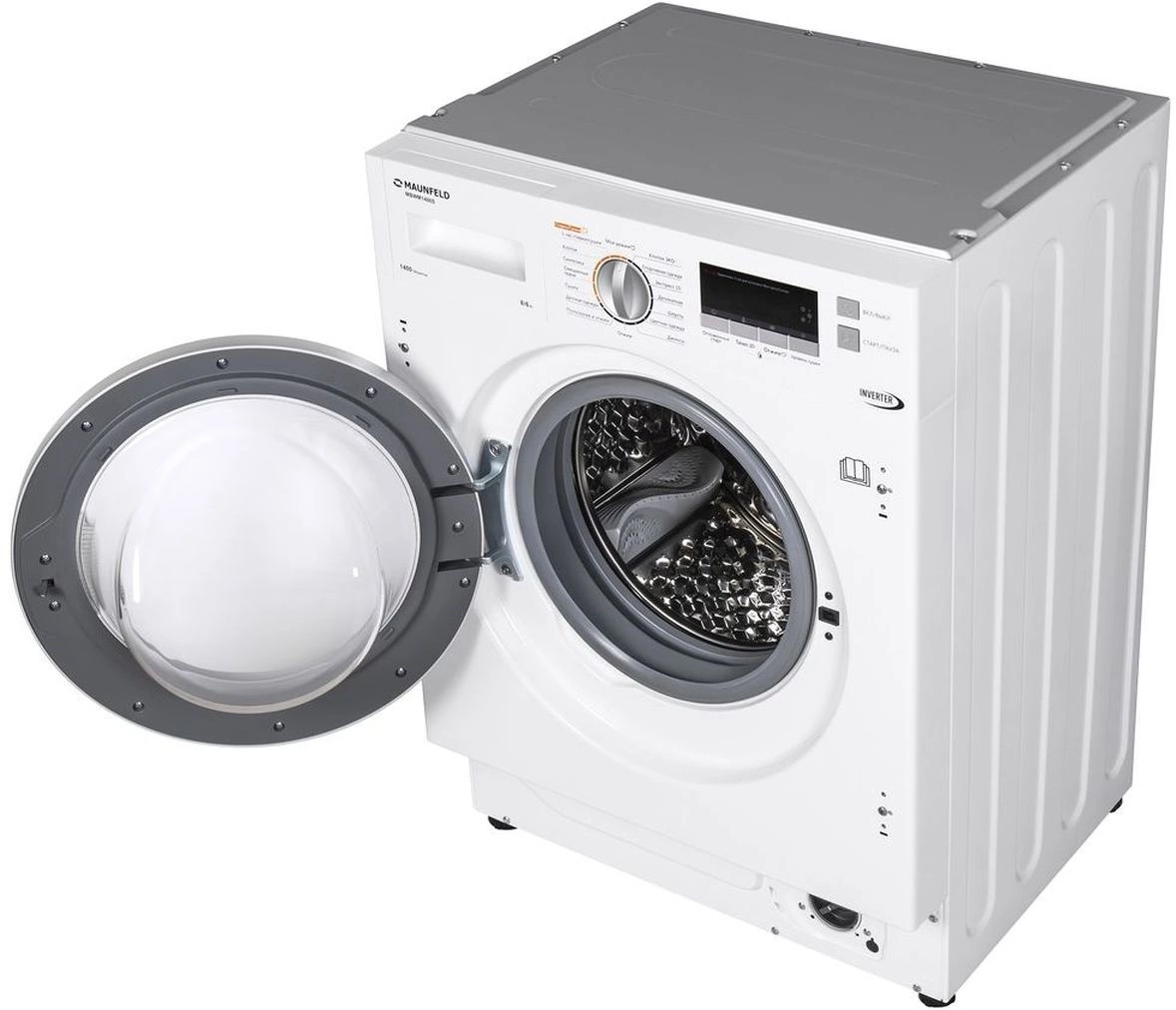 Стиральная машина Maunfeld MBWM1486S класс:A загрузка до 8кг отжим:1400об/мин белый инвертор