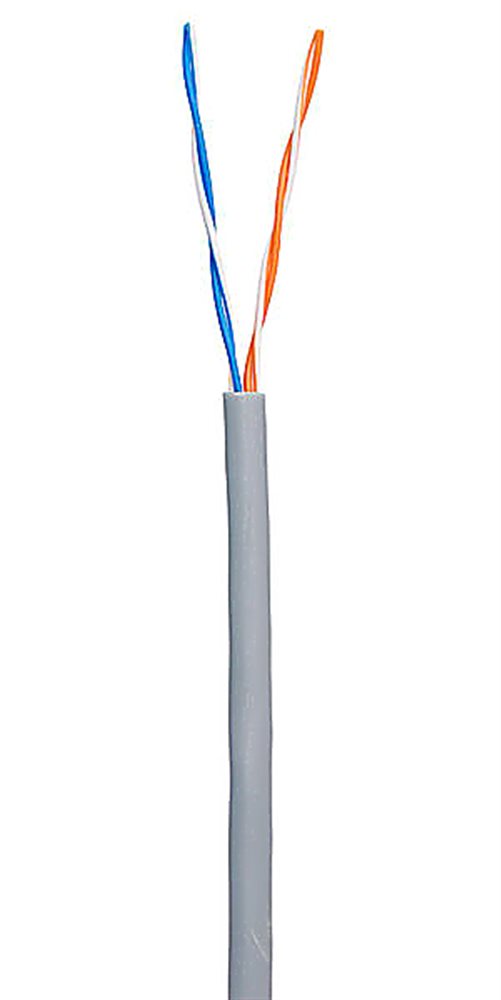 EC-UU002-5-PVC-GY - Кабель медный U/UTP, cat 5, 2х2х0.47, для внутренней прокладки, PVC нг(B) оболочка, цвет серый, внешний диаметр 4 мм, диапазон рабочих температур -20 ...+60°С, (305м)