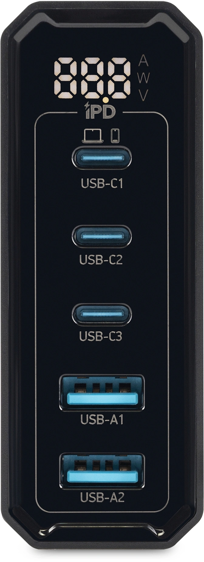 Настольное зар./устр. Digma Pro DPW10A 140W 5A (PD+QC) 3хUSB-C/2xUSB-A универсальное черный (DPW1A4G024BK)