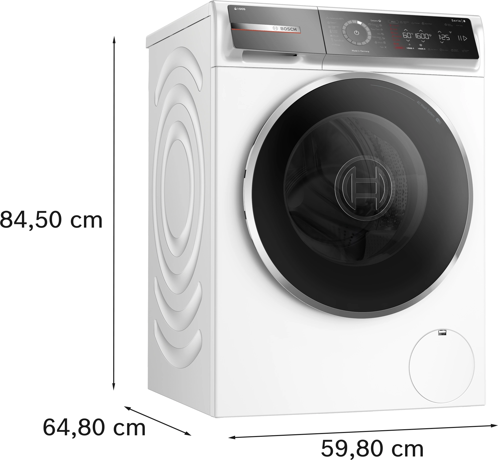 Стиральная машина Bosch Serie 8 WGB256A0ME пан.англ. класс: A загр.фронтальная макс.:10кг белый инвертор