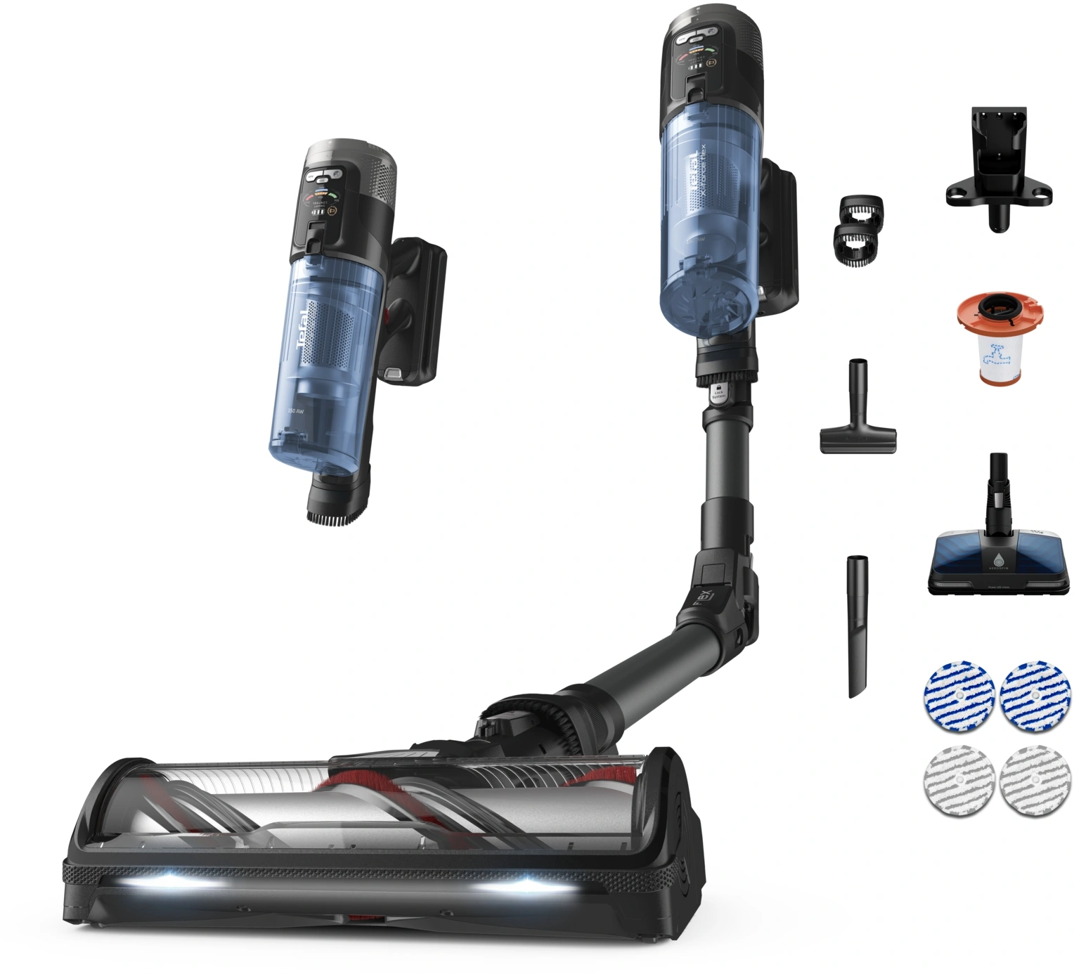 Пылесос Tefal X-Force Flex TY9LC1WO 380Вт серый/синий