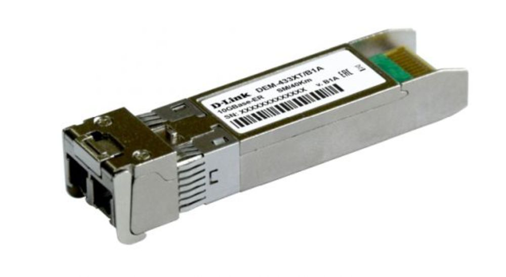 433XT/B1A PROJ трансивер D-Link SFP+ с 1 портом 10GBase-ER для одномодового оптического кабеля (до 40 км)