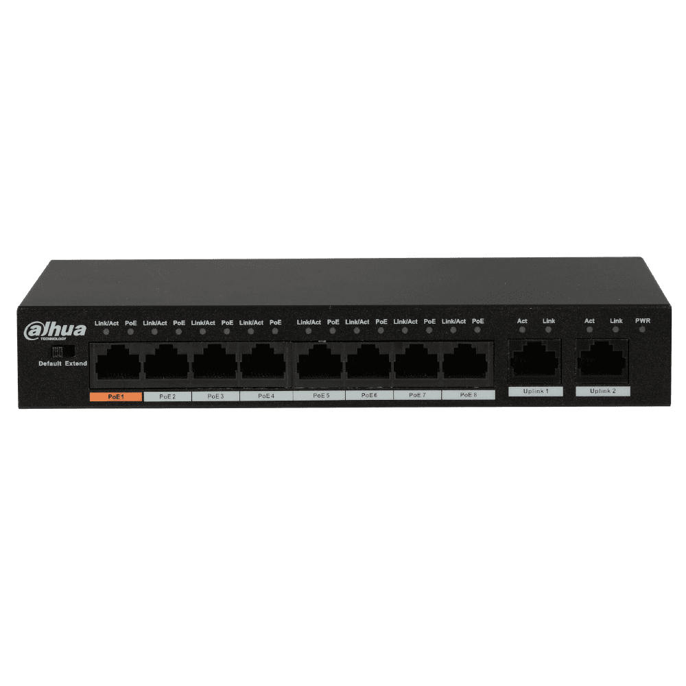 Коммутатор PoE DH-PFS3010-8ET-96 8x10/100M Base-T, 2x10/100M Base-T