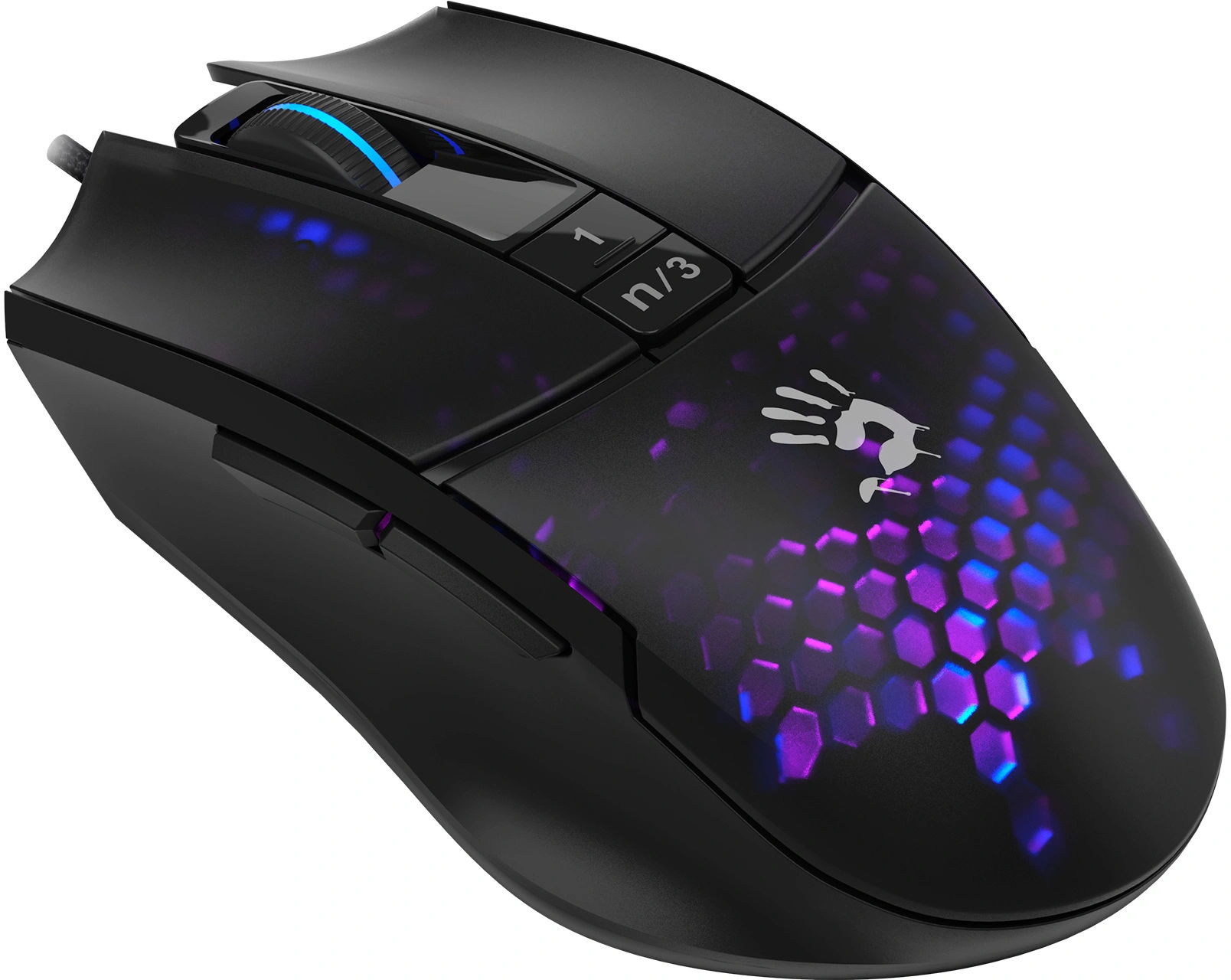 Мышь A4Tech Bloody L65 Max черный/фиолетовый оптическая 12000dpi USB 6but (L65 MAX/HONEYCOMB)