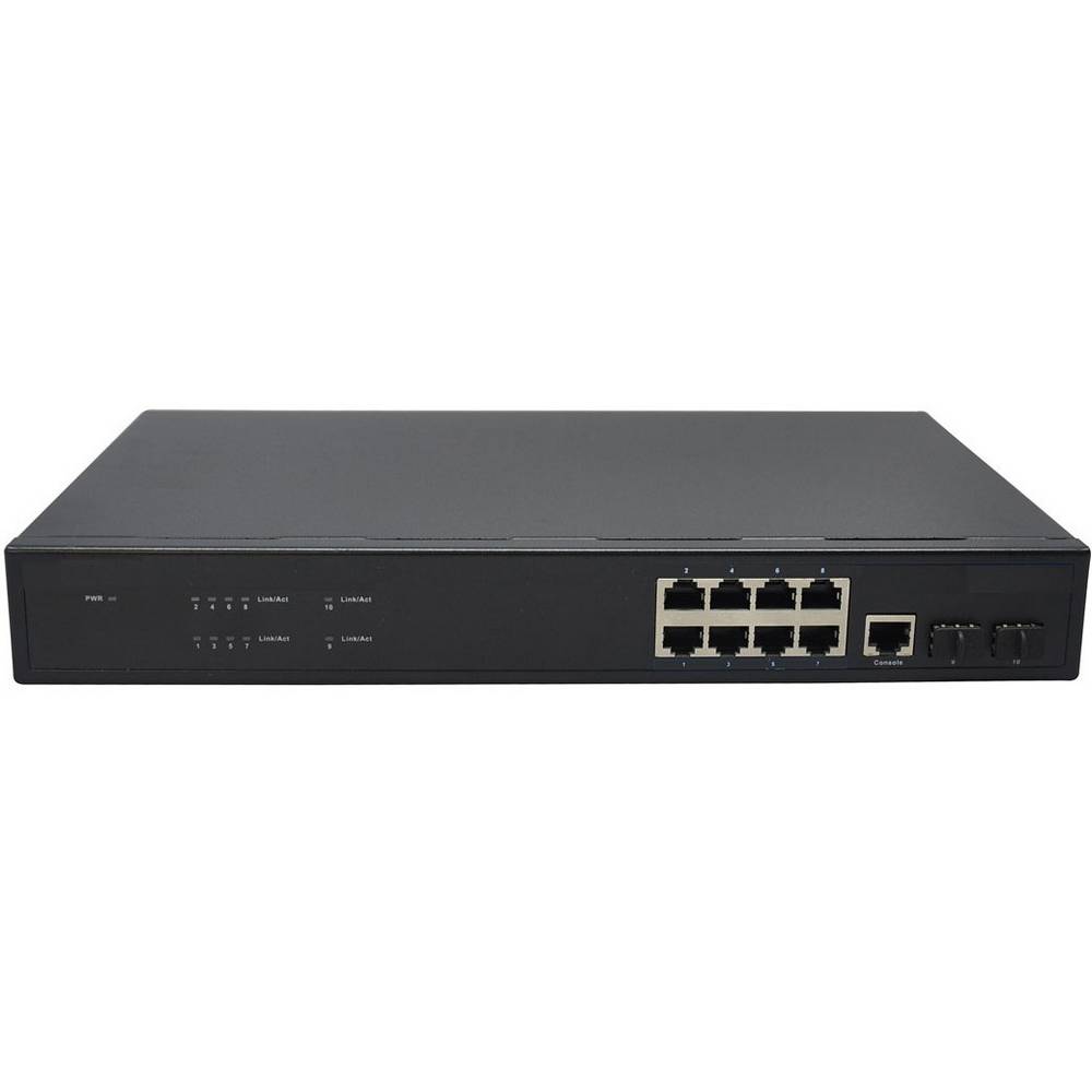 Osnovo SW-70802/L2 - Управляемый (L2+) коммутатор Gigabit Ethernet на 10 портов.Порты: 8 x GE (10/100/1000Base-T) + 2 x GE (SFP 1000Base-X)