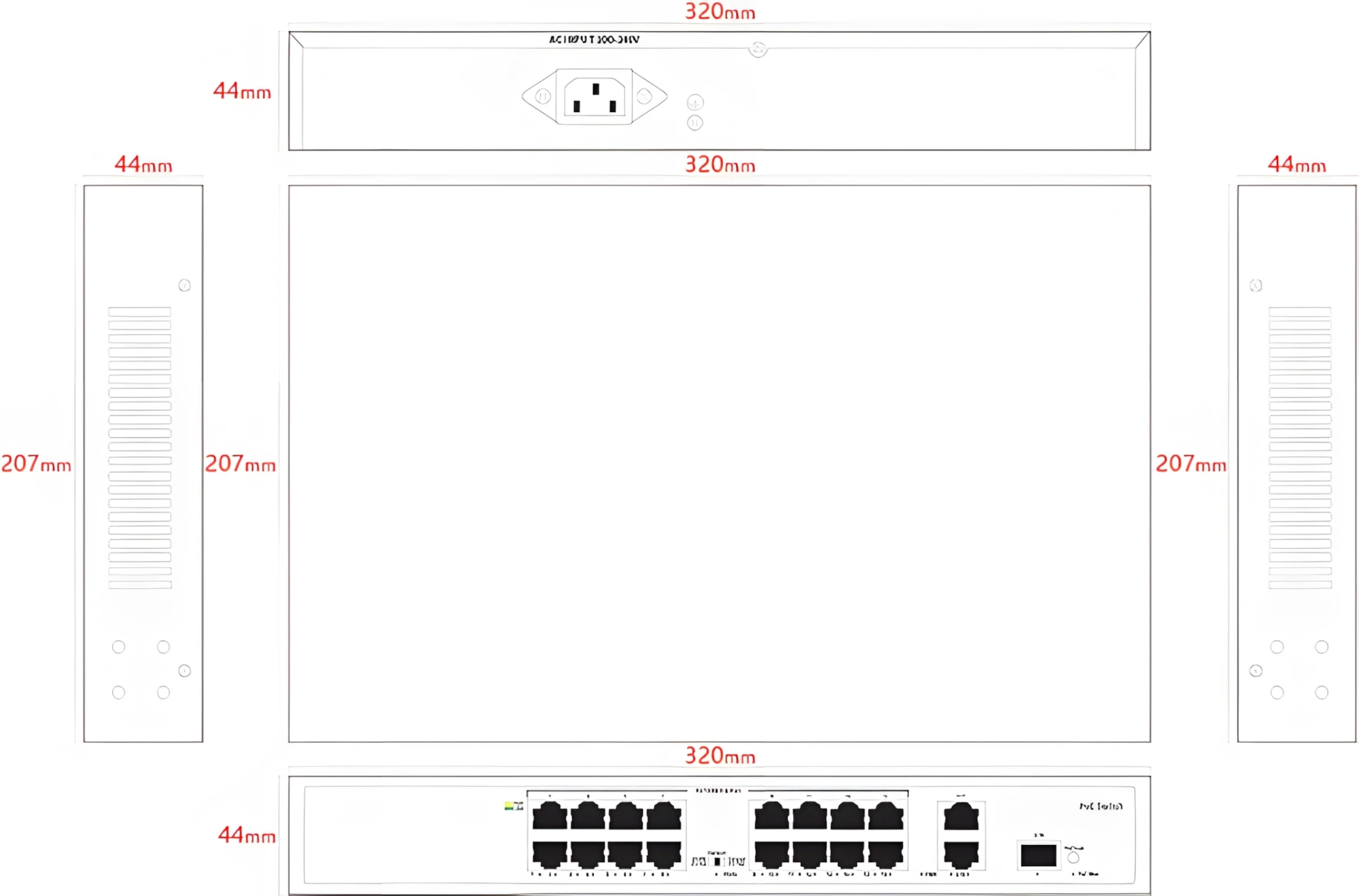 Коммутатор Tiandy TC-P3S019 H/1621/AT/180