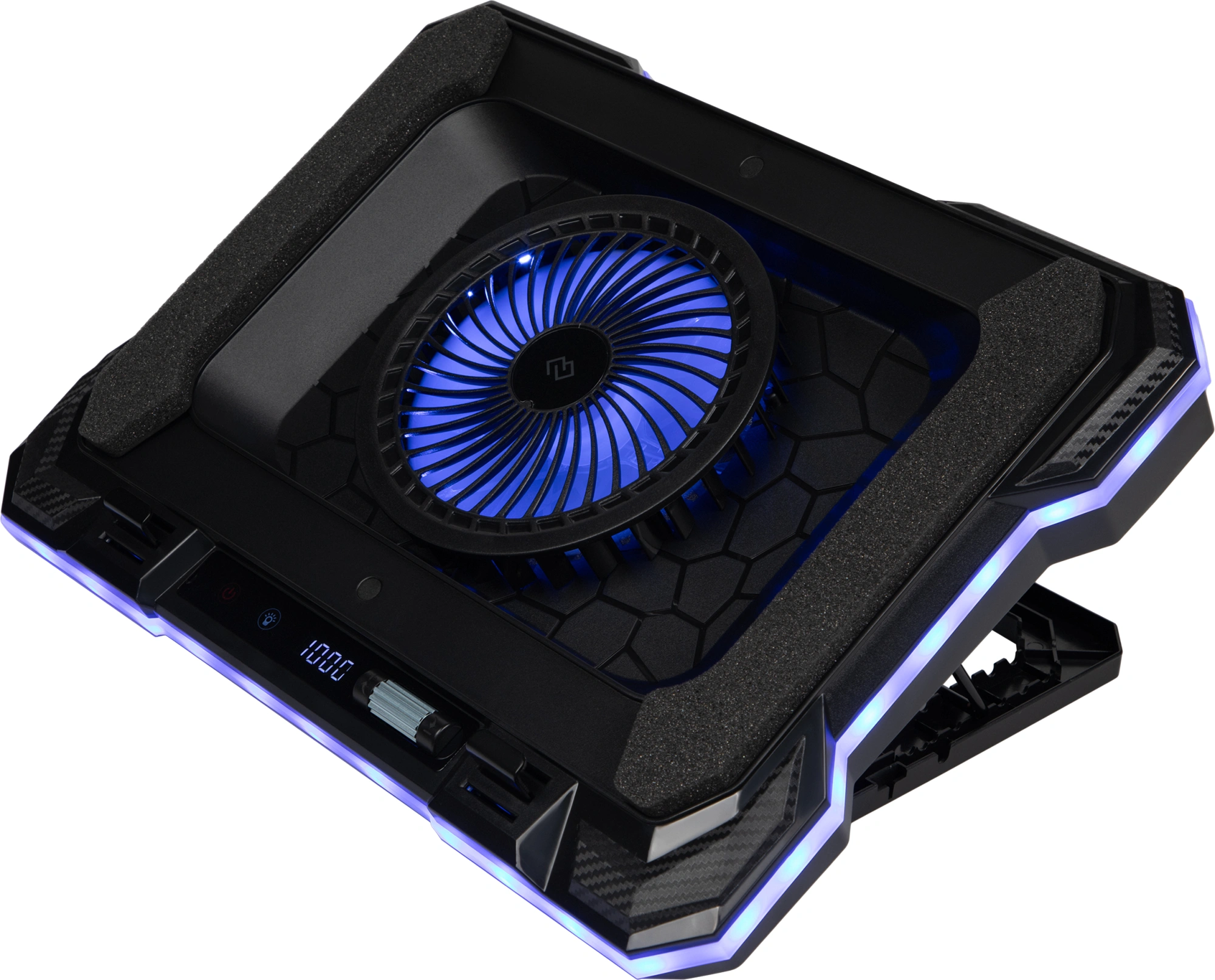 Подставка для ноутбука Digma D-NCP190-1x100RGB 19" 428x316x58мм 52дБ 2xUSB 1x 140ммFAN 1280г Fan-control металл/пластик черный