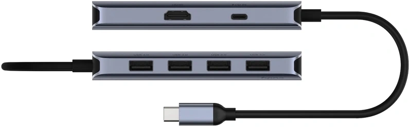 Разветвитель USB-C Cudy UH500 4порт. серебристый