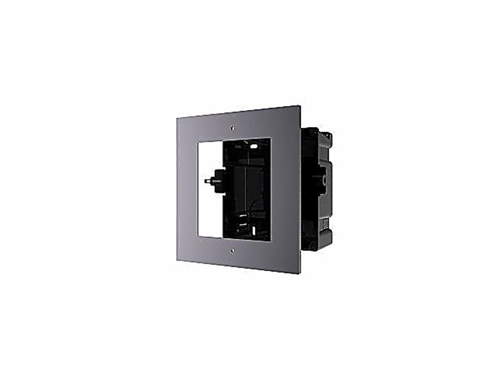 DS-KD-ACF1/Plastic - Рамка монтажная на 1 модуль, врезная с пластиковым монтажным основанием. Рамка монтажная на 1 модуль, врезная; -40 °C...+70°C; IP65; размер 134×124×44мм; Передная панель: металл. Монтажное основание: пластик.
