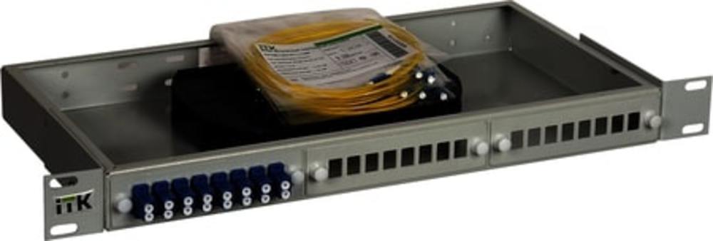FOBX24-1U-8SCUD09 - Оптический распределительный кросс, укомплектованный SC (Simplex) на 8 портов (OS2)