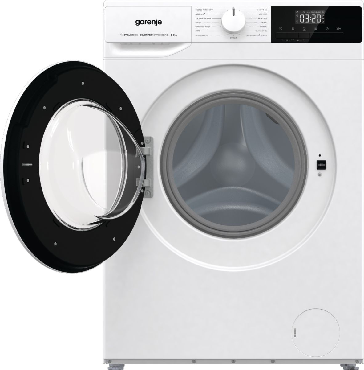 Стиральная машина Gorenje W1NHPI60SCS класс: A загр.фронтальная макс.:6кг белый инвертор