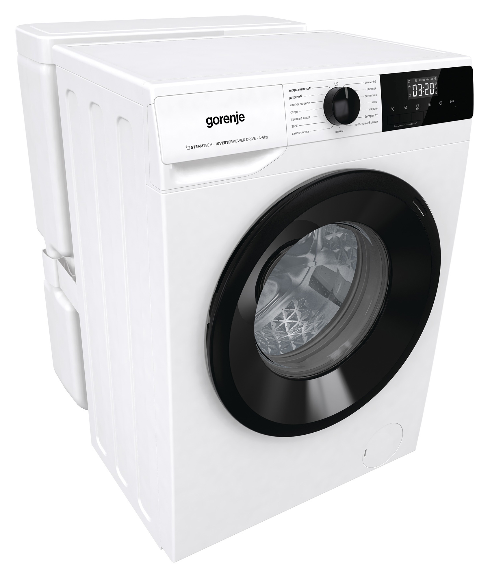 Стиральная машина Gorenje W1NHPI62SCSIRV класс: A загр.фронтальная макс.:6кг белый инвертор