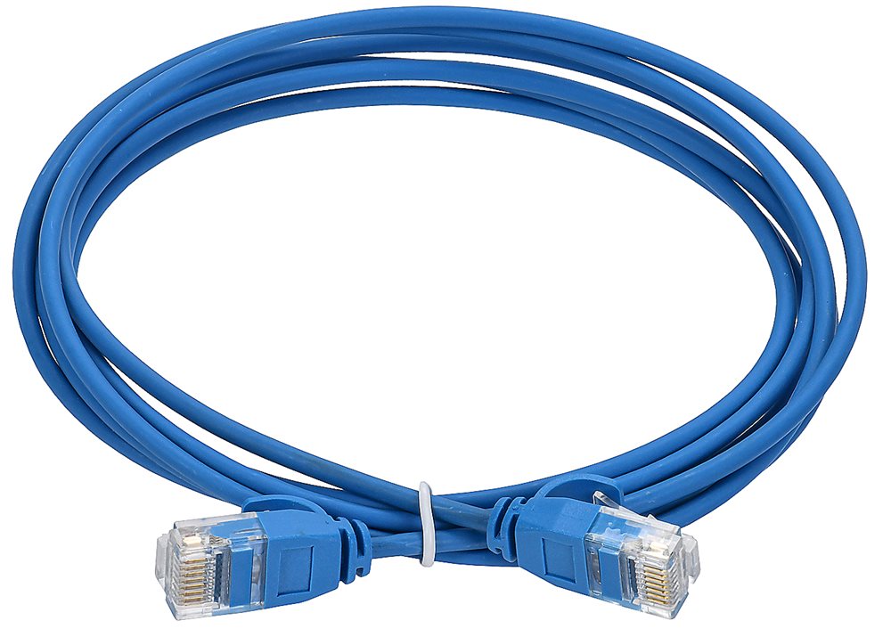 PC03-C5EUL-1M-SL-WT - ITK Коммутационный шнур кат.5E UTP LSZH 1м slim язычок син.