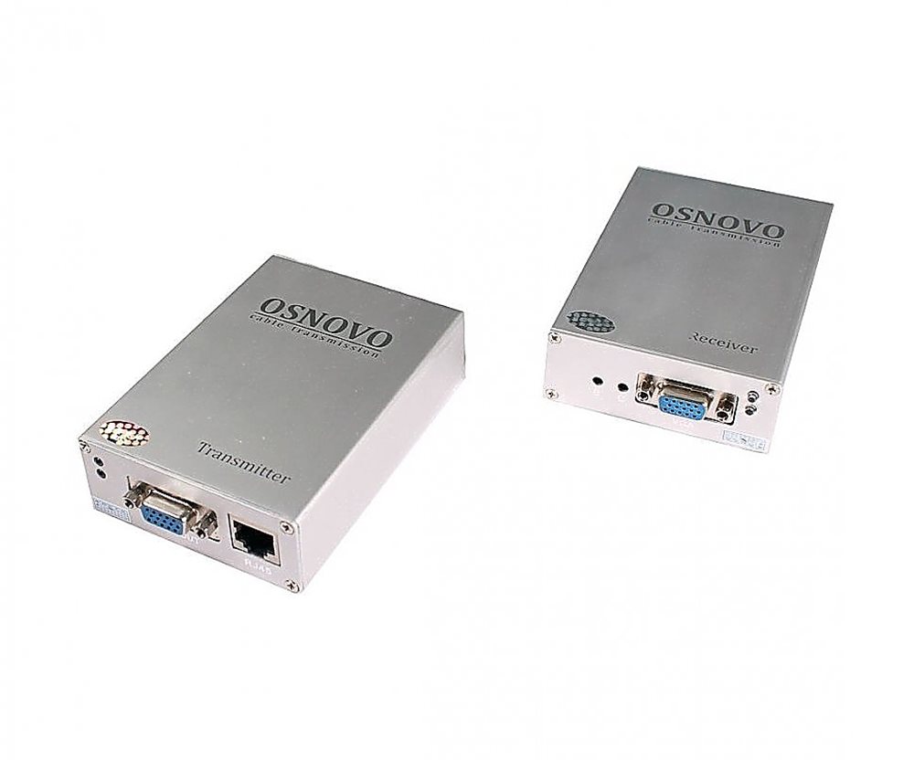 TA-V/4+RA-V/4 - Комплект (передатчик+приёмник) для передачи VGA и аудиосигнала по кабелю UTP CAT5 до 300м