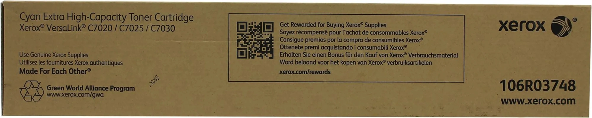 Картридж лазерный Xerox 106R03748 голубой (16500стр.) для Xerox VersaLink C7020/C7025/C7030