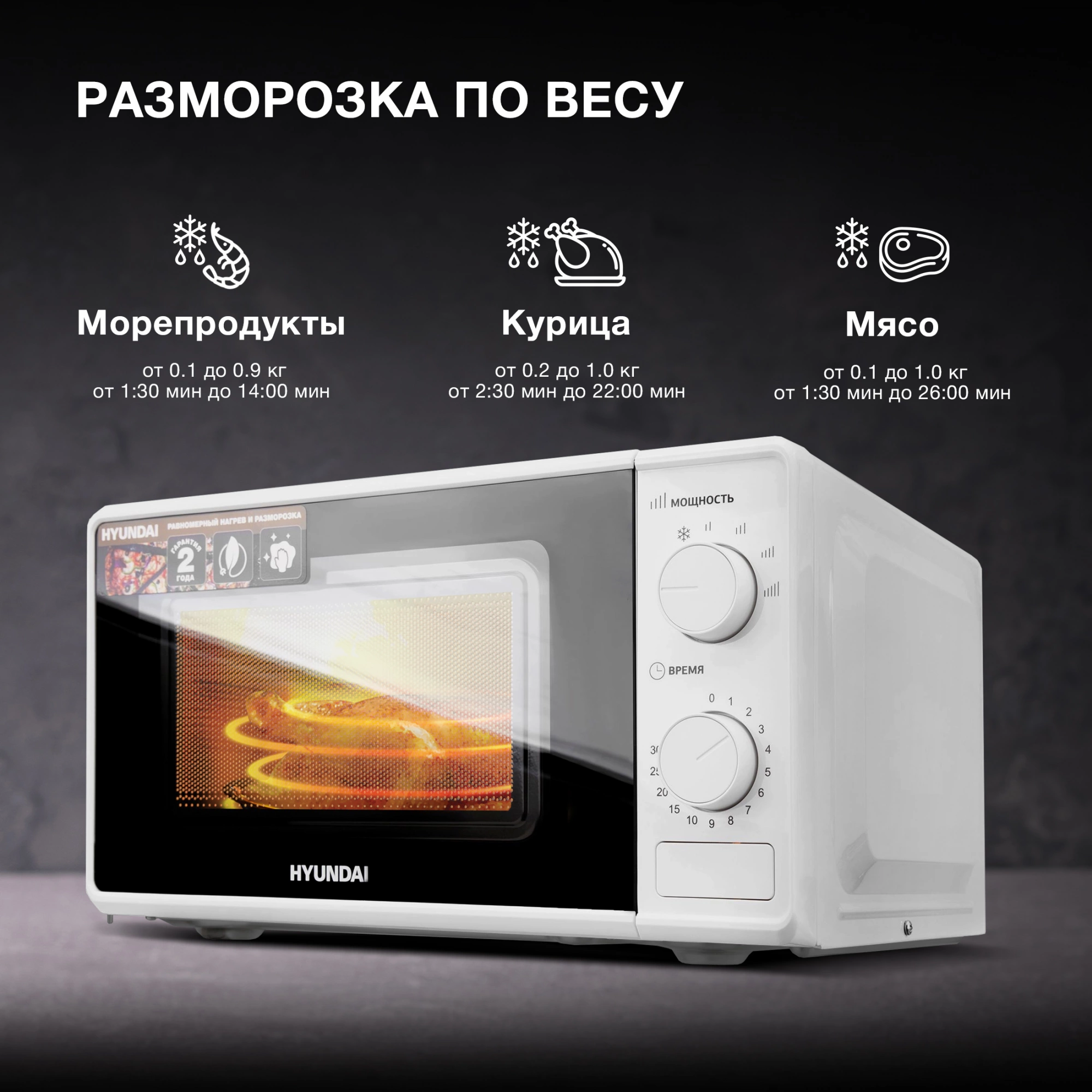 Микроволновая Печь Hyundai HYM-M2044 20л. 700Вт белый