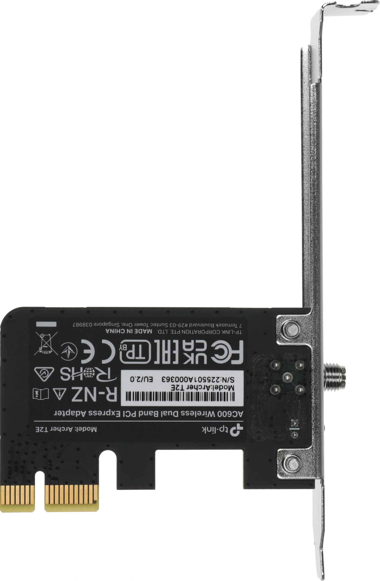 Сетевой адаптер Wi-Fi TP-Link Archer T2E AC600 PCI Express (ант.внеш.съем) 1ант.