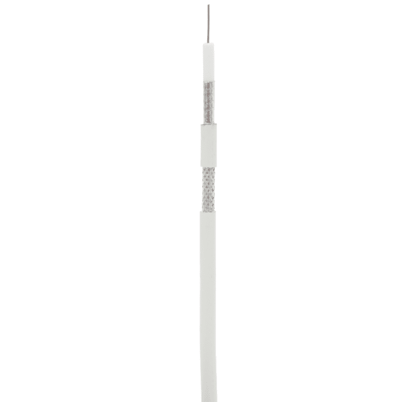 EC-C2-32123A-WT-1 Кабель NETLAN коаксиальный, RG-6 (75 Ом), одножильный, CCS (омедненная сталь), внутренний, PVC нг(A), белый, 100м