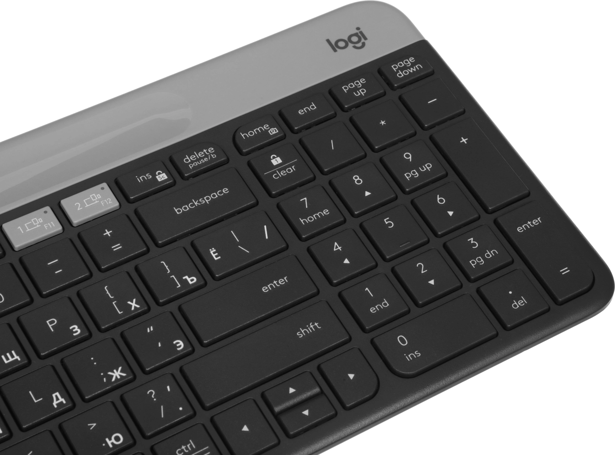 Клавиатура Logitech K580 черный/серебристый USB беспроводная BT/Radio slim Multimedia (920-009208)