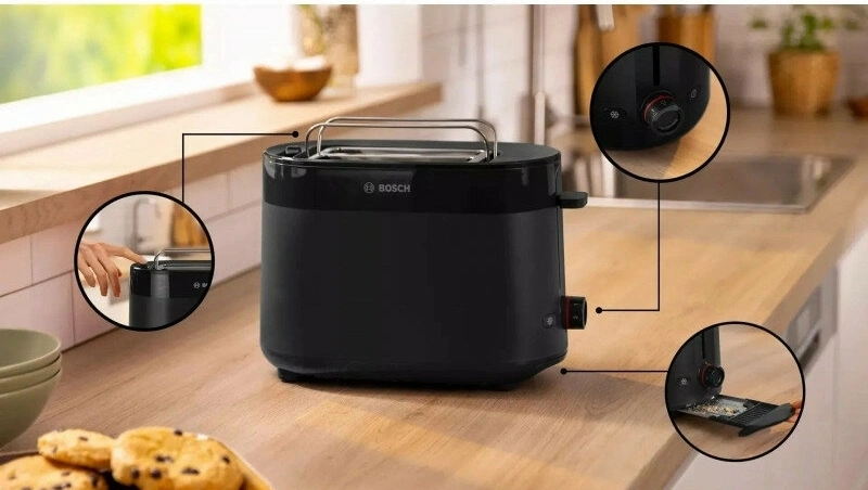 Тостер Bosch TAT2M123 950Вт черный