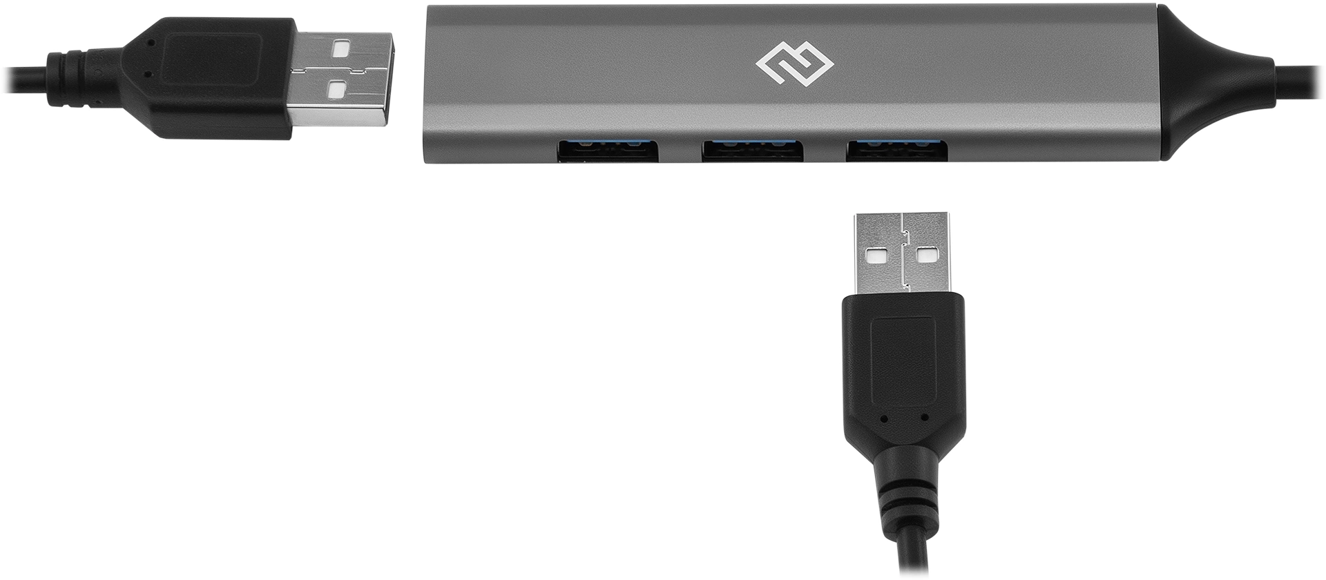 Разветвитель USB-C + USB-A Digma DHUB-4USB-AC-3.0 4порт. серебристый