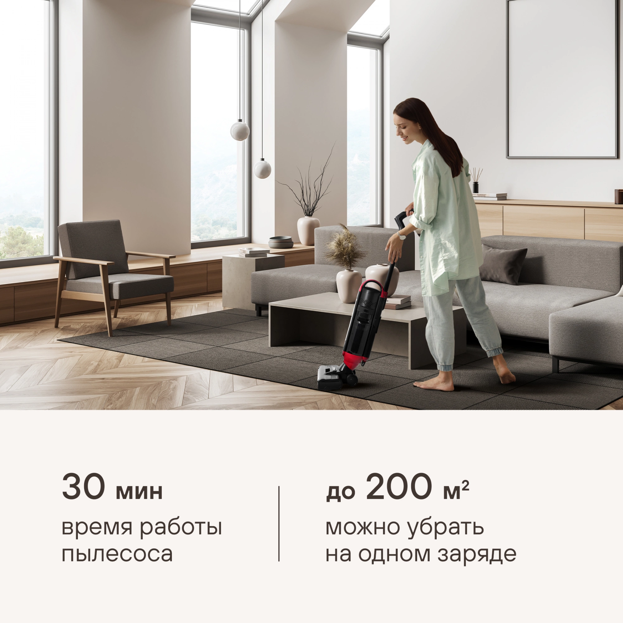 Пылесос моющий Rondell RDE-2080 1400Вт черный/красный