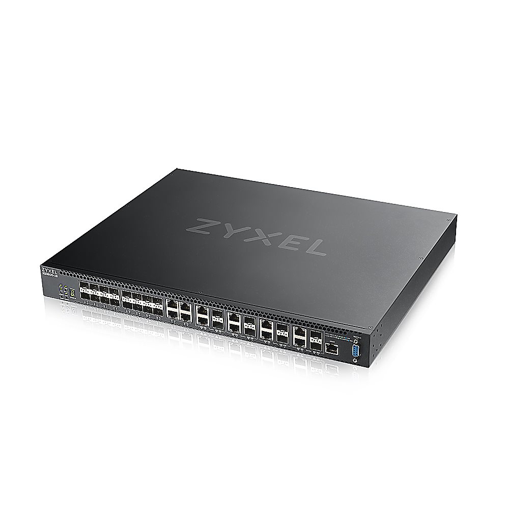 XS3800-28 - Гибридный мультигигабитный L3 Core коммутатор Zyxel NebulaFlex Pro XS3800-28, rack 19", 4xRJ-45: 1/2,5/5/10G, 8xCombo (SFP: 1/10G, RJ-45: 1/2,5/5/10G), 16xSFP+, стекируемый (до 4), 2 блока питания в комплекте