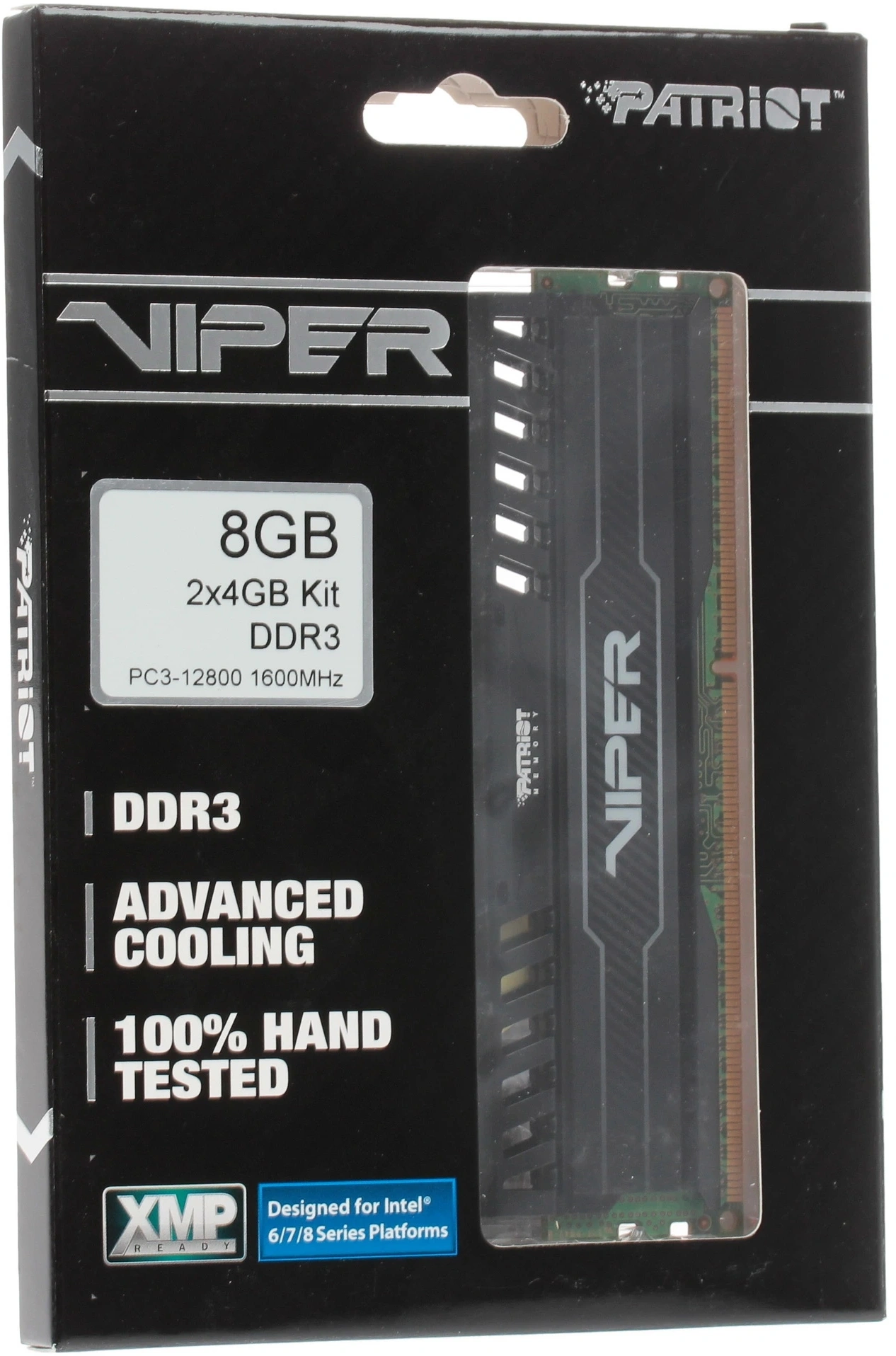 Память DDR3 2x4GB 1600MHz Patriot PV38G160C9K Viper 3 RTL PC3-12800 CL9 DIMM 240-pin 1.5В с радиатором Ret