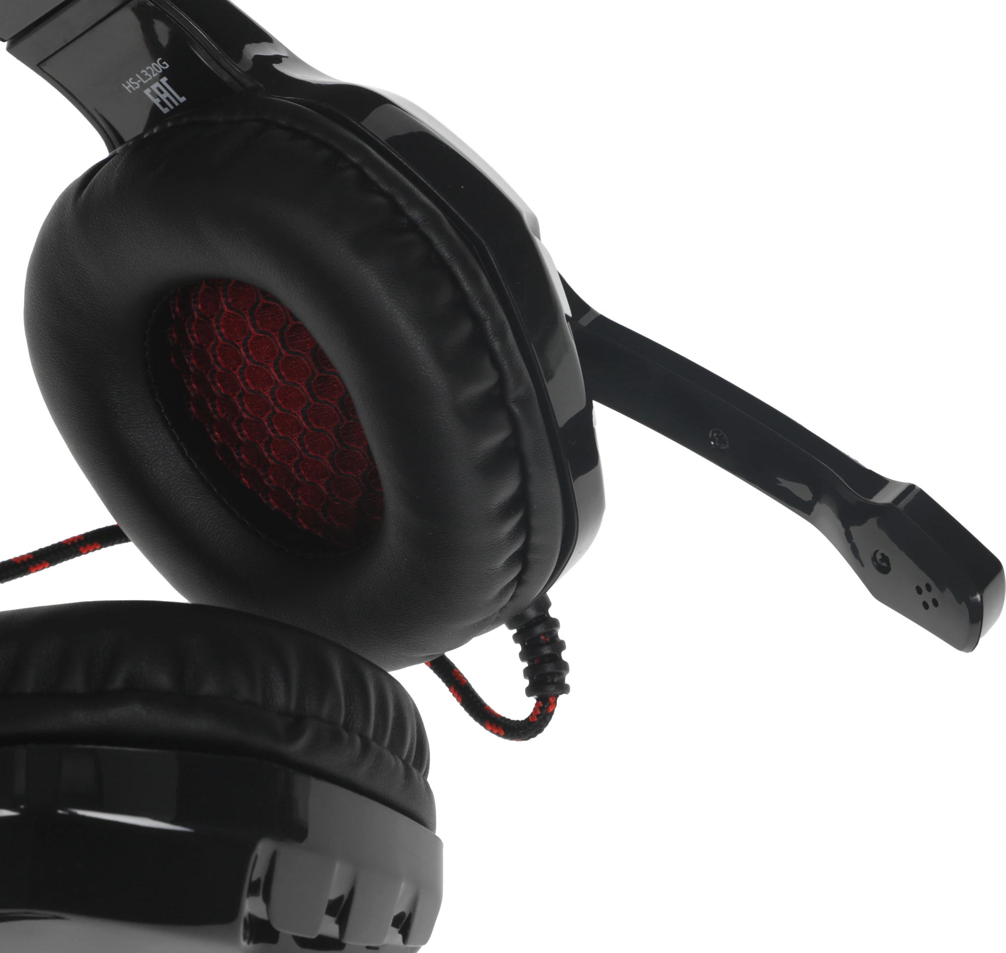 Наушники с микрофоном Оклик HS-L320G Phoenix черный/красный 1.9м мониторные оголовье (359482)