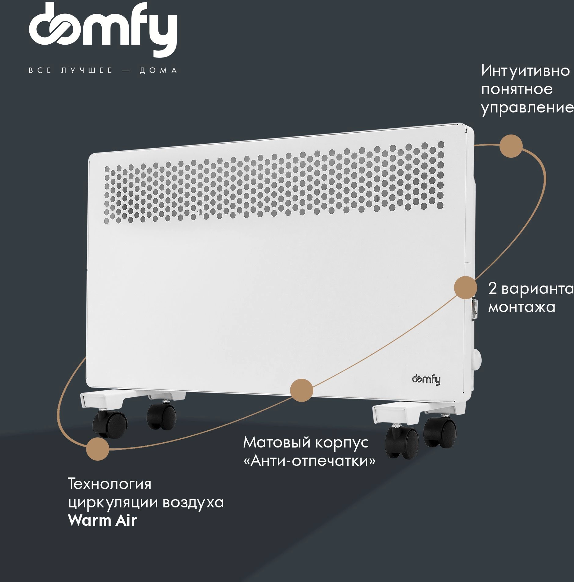 Конвектор Domfy DCW-CH1010 1000Вт белый