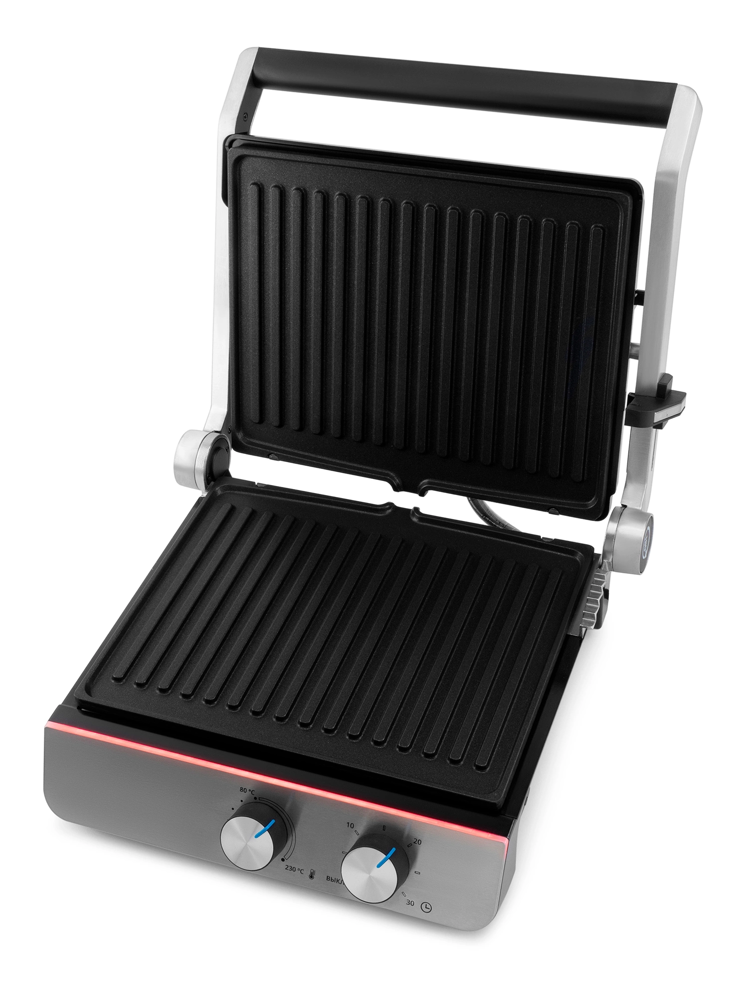 Электрогриль Domfy Metal DSM-EG502 2200Вт черный/серебристый