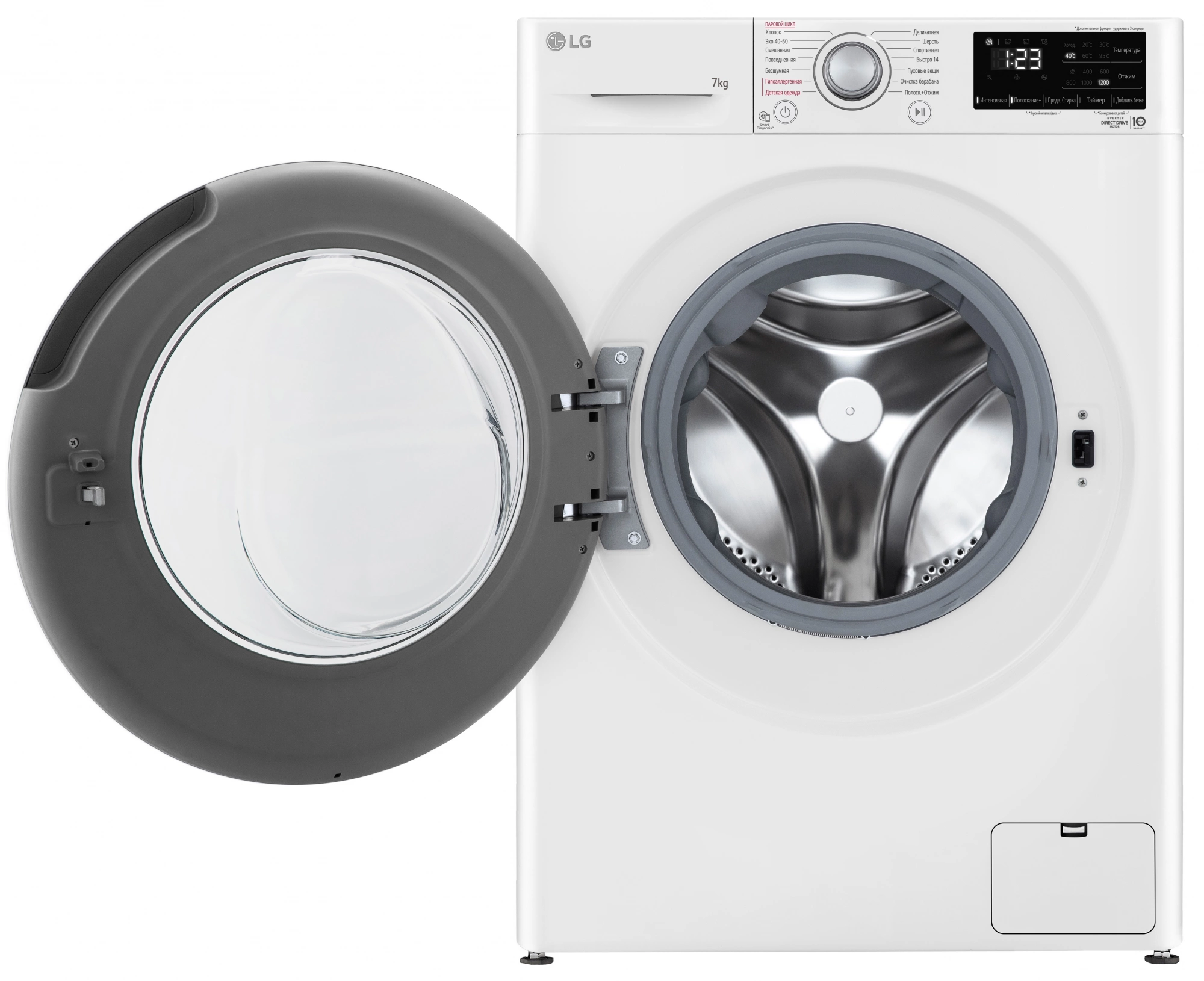 Стиральная машина LG F2V3HS4W класс: A загр.фронтальная макс.:7кг белый инвертор