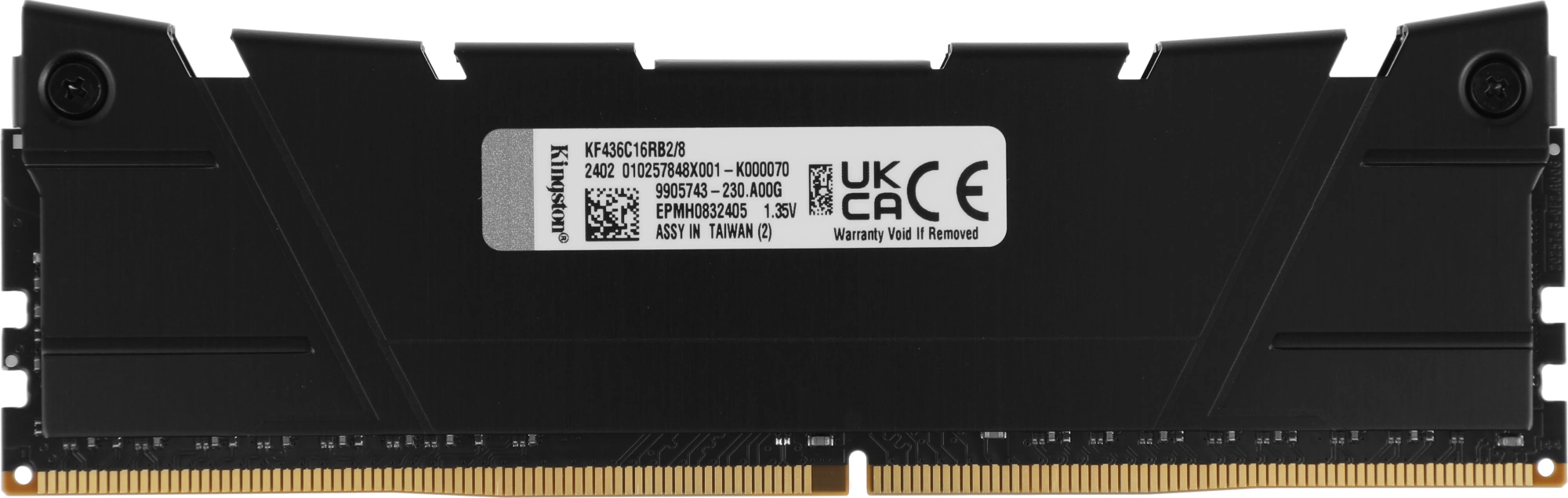 Память DDR4 8GB 3600MHz Kingston KF436C16RB2/8 Fury Renegade Black RTL Gaming PC4-28800 CL16 DIMM 288-pin 1.35В dual rank с радиатором Ret