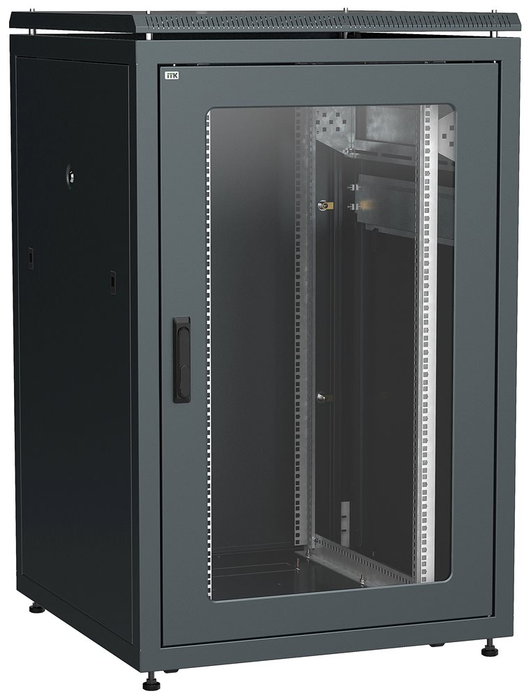 LN05-24U88-GM - ITK LINEA N 24U 800х800мм стекл. пер. дв. задн. металл. чер.