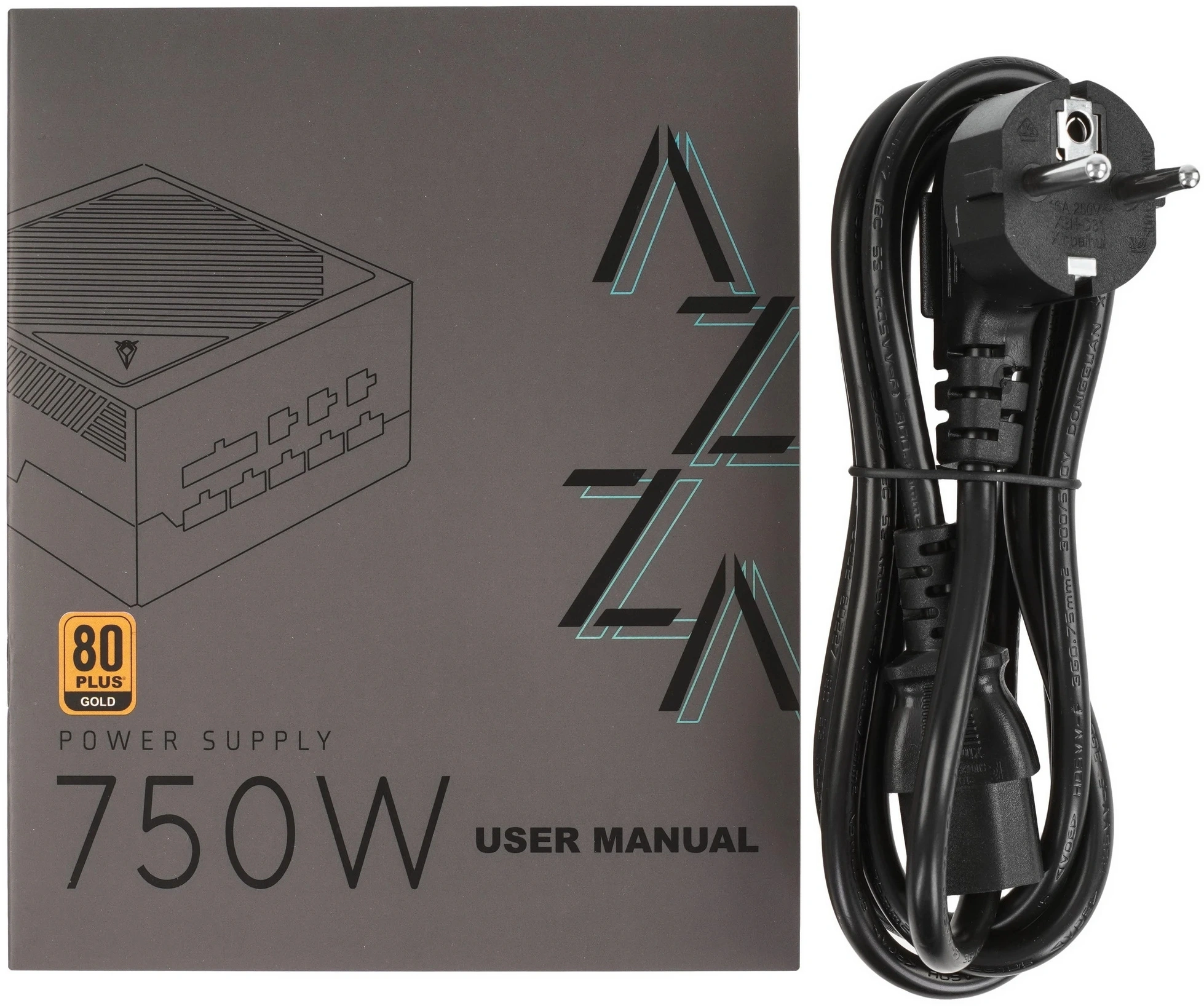 Блок питания Azza ATX 750W PSAZ-750G Gen.5 80+ gold (20+4pin) APFC 120mm fan 6xSATA Cab Manag RTL