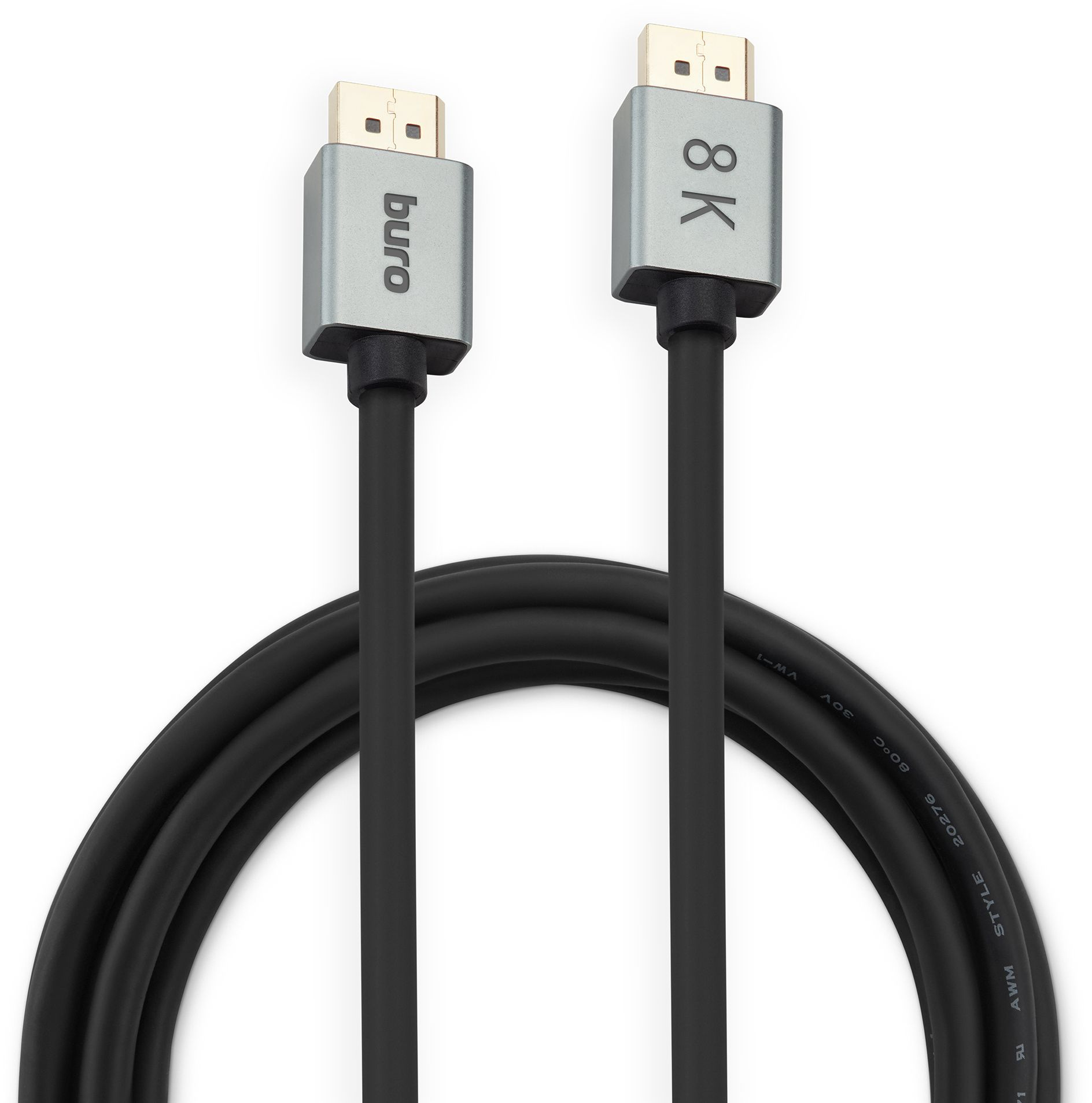 Кабель аудио-видео Buro V1.4 DisplayPort (m)/DisplayPort (m) 5м. позолоч.конт. черный (BHP-DPP-1.4-5G)