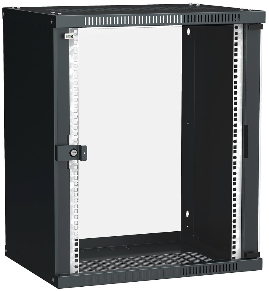 LWE5-15U64-GF - ITK Шкаф LINEA WE 15U 600x450мм дверь стекло черный