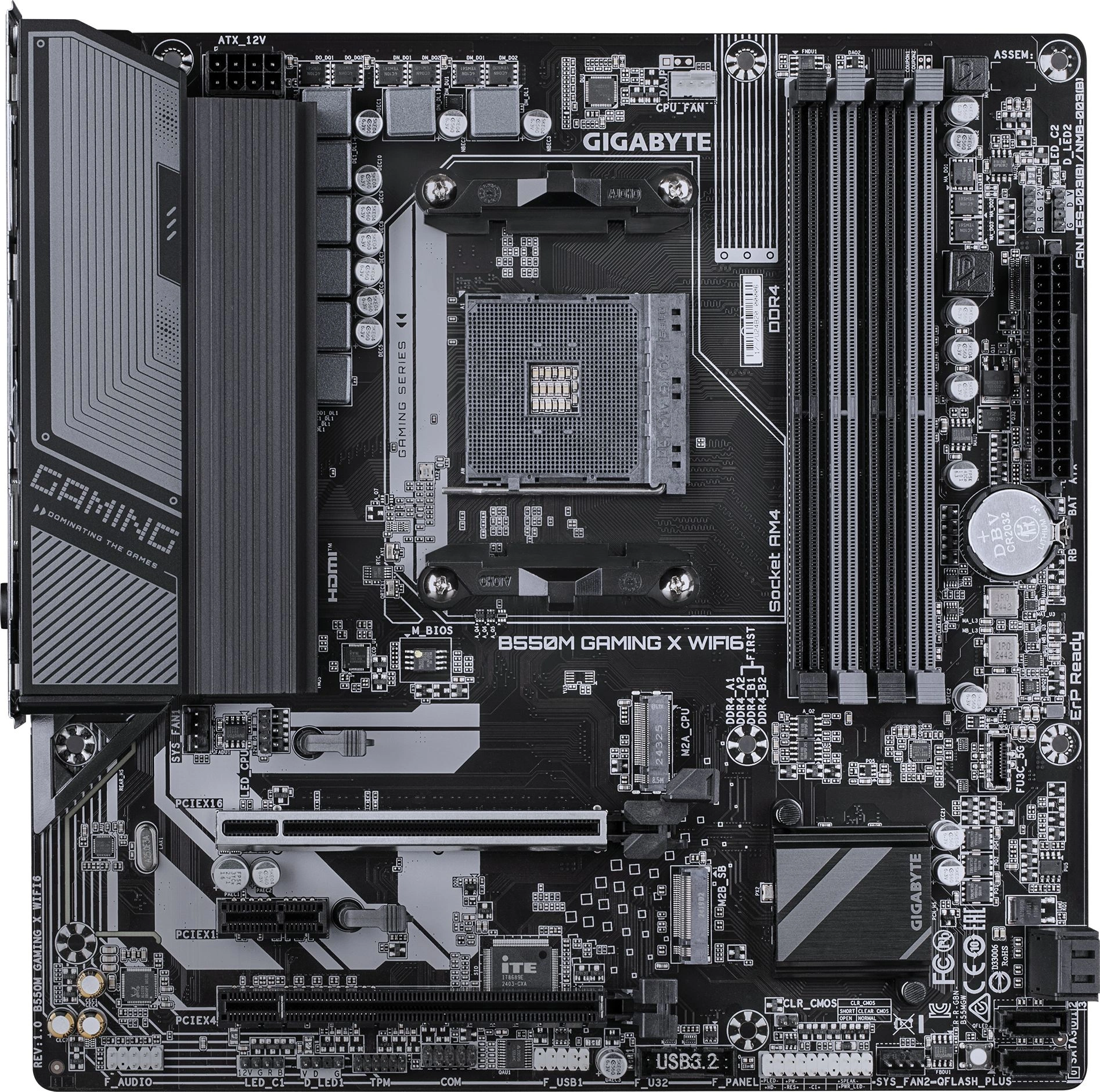 Материнская плата Gigabyte B550M GAMING X WIFI6 Soc-AM4 AMD B550 4xDDR4 mATX AC`97 8ch(7.1) GbLAN RAID+HDMI+DP