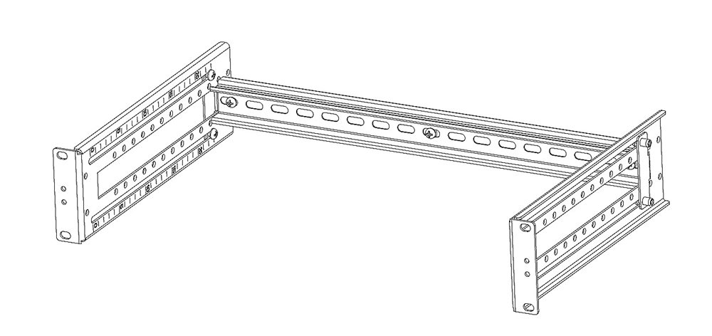 STK-RACKMNT-704KA - Панель 19" ЦМО с DIN-рейкой регулируемая по глубине для установки коммутаторов
