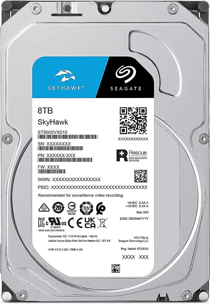 Жесткий диск HDD Seagate SATA 8Tb Skyhawk ST8000VX010 6Gb/s 3.5" 256MB