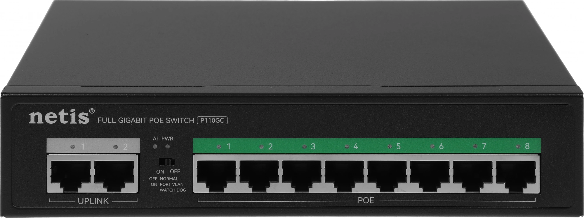 Коммутатор Netis P110GC (L2) 10x1Гбит/с 8PoE+ 120W неуправляемый