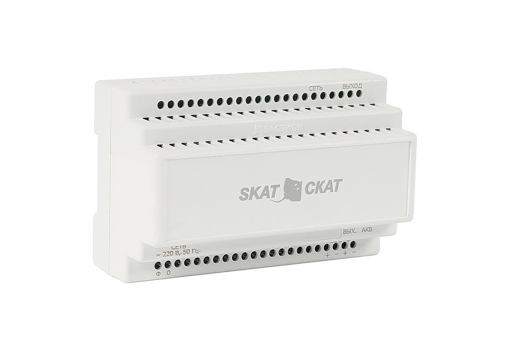 589 SKAT-24-4.0 DIN (СКАТ ИБП-24/4-DIN) источник питания 24В 4А АКБ внеш.12-17Ач