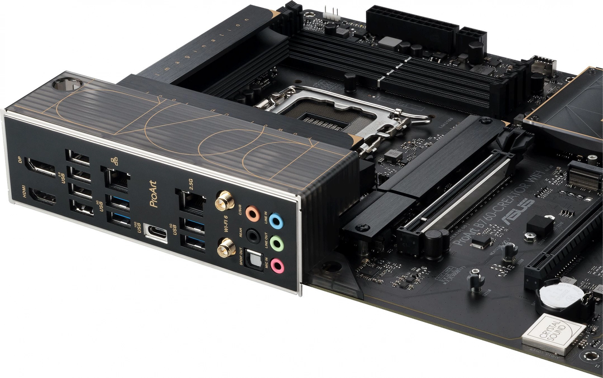Материнская плата Asus PROART B760-CREATOR WIFI Soc-1700 Intel B760 4xDDR5 ATX AC`97 8ch(7.1) 1 x 2.5Gigabit + Gigabit Ethernet RAID+HDMI+DP
