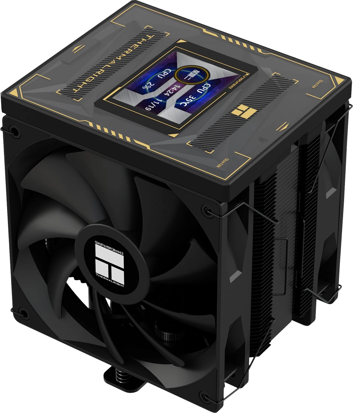 Устройство охлаждения(кулер) Thermalright Burst Assassin Vision 120 Soc-AM5/AM4/1200/1700/1851 черный 4-pin 25.6dB Al+Cu LCD Ret (BA120-VISION-BL)